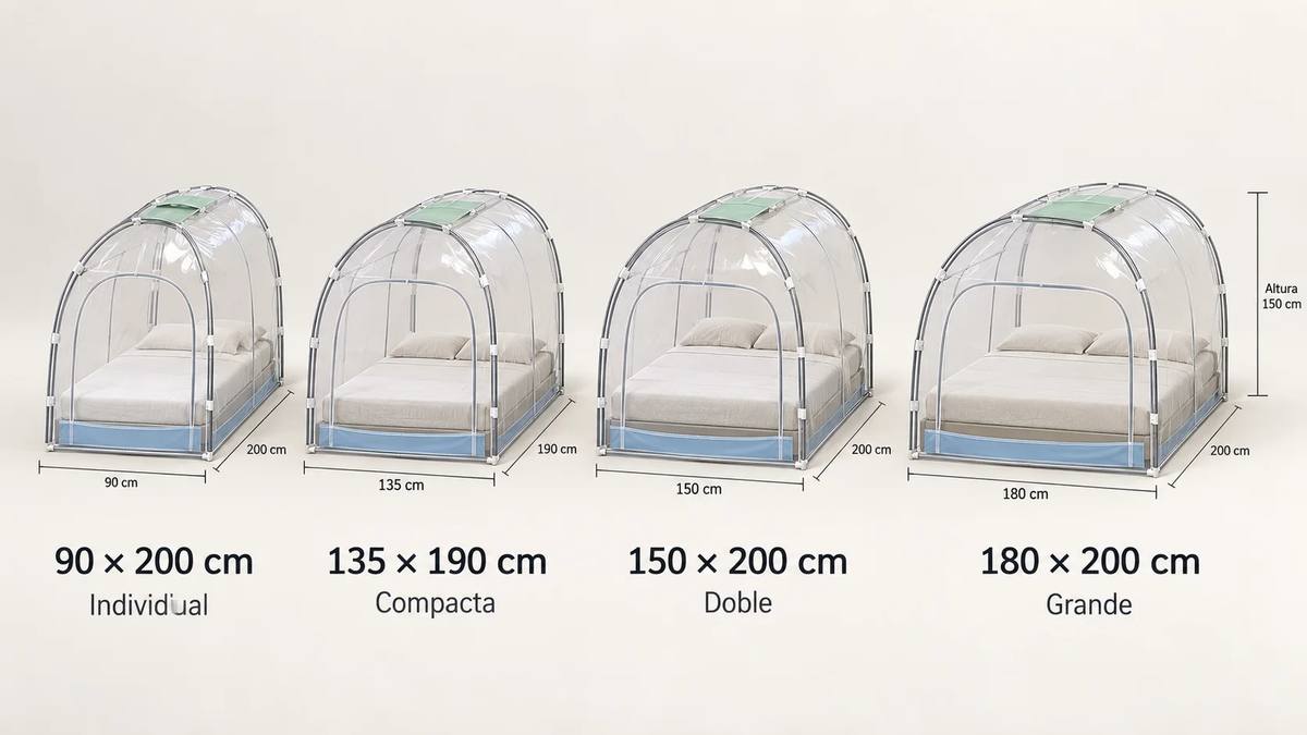 Comparativa de medidas para camas de 90, 135, 150 y 180 centímetros
